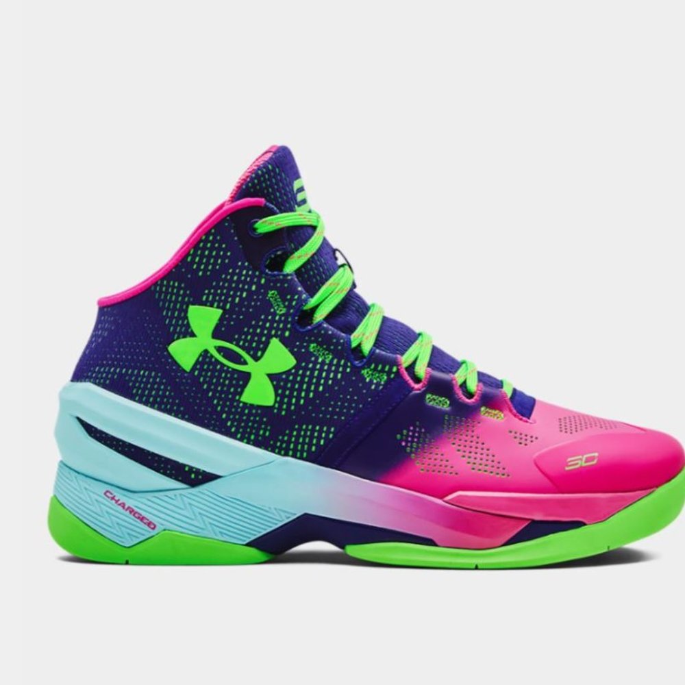 Under Armour Curry 2 Retro Northern Lights 3026052-600 Basketball Shoes Sneakers